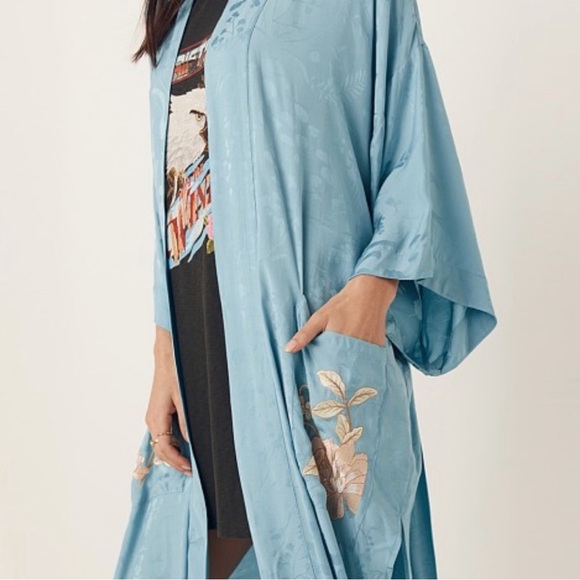 Spell Atrium Embroidered Maxi Robe Sapphire - Picture 2 of 10